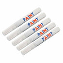 5pcs White Waterproof Auto Tyre Tire Tread Rubber Paint Pen Markers Permanent