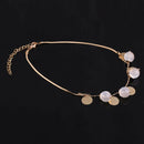 Fashion Bohemian Style Opal Beads Tassel Pendant Clavicle Chain Necklace