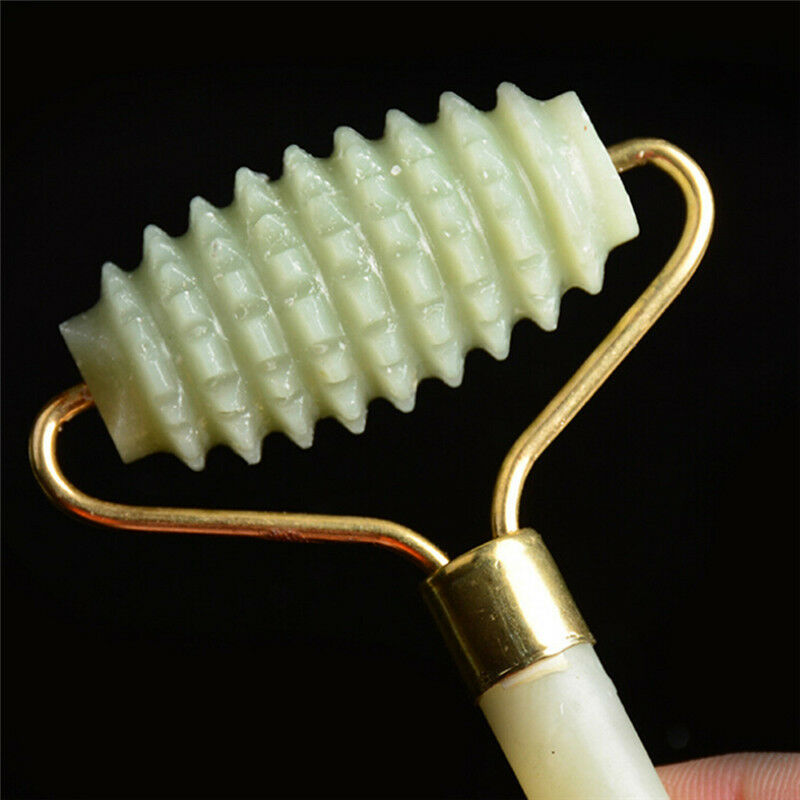 Natural Jade Stone Face Massager Roller Spa Head Neck Facial Beauty Tool 3CAU