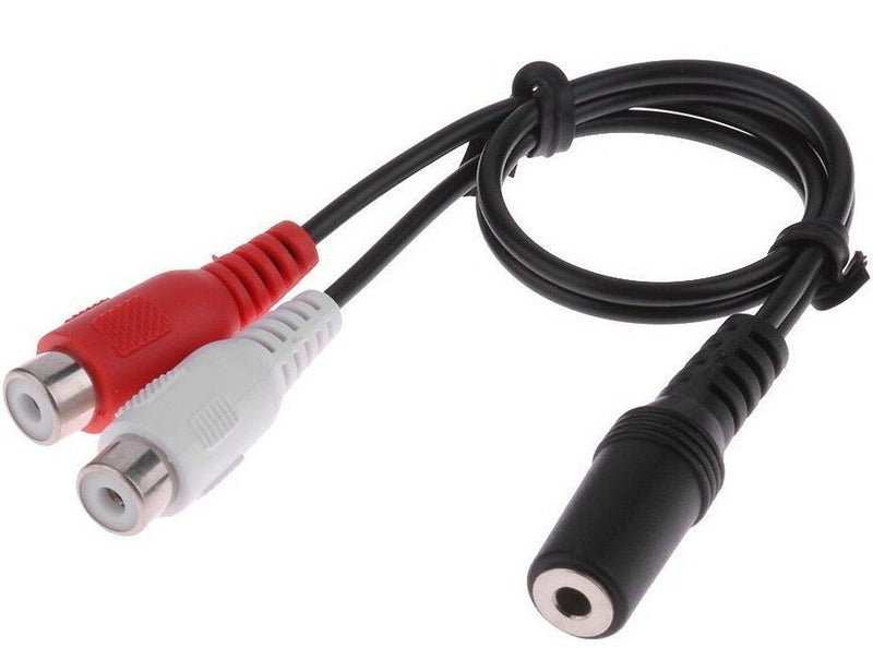 3.5mm Stereo Female to 2 RCA Female Jack Audio Adapter Y Splitter Cable Cord