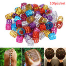 100x DIY Dreadlock Beads Adjustable Hair Braid Rings Cuff Clips Wholesale Kids