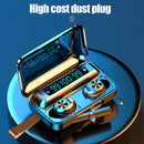 F9-12 Bluetooth Earphones Power Display Touch Microphone In-Ear Headset w/ Rope