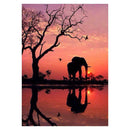 5D DIY Full Drill Diamond Painting Elephant Sunset Cross Stitch Embroidery