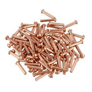 100 Pcs 5/64inch x 25/64inch Round Head Copper Solid Rivets Fasteners D3H7