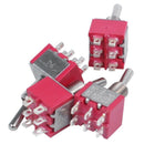 4Pcs AC 250V 2A 120V 5A 6 Pin Terminals ON/Off/ON DPDT Toggle Switches M8M1