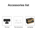 Digital 1440P HD Webcam USB 2.0 Camera Cam Video Recording Built-in Mic Black