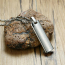 Stainless Steel Carved Cross Lord's Prayer Dog Tag Pendant Necklace For Men