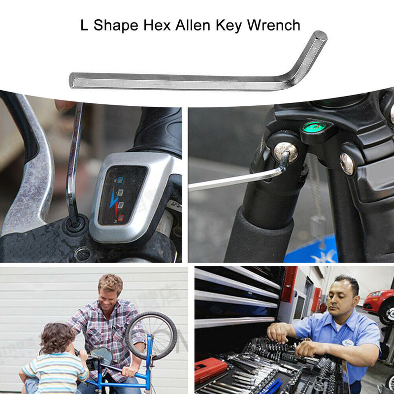 Hex L Shape Allen Key Wrench Metric Nickel Plated Flat Head Spanner (10pcs)
