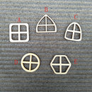 5 Pairs Blank Wooden Fairy Windows Shape Craft Embellishments Decoration