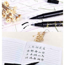 Black Ink Marker Double-end Soft Brush Marker Pen Writing Fineliner Brush G3J3