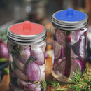 6 Waterless Airlock Fermenting Lids for Wide Mouth Mason Jar, Food-Grade Si V6Z4