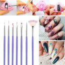 7pcs/set Acrylic Nail Art UV Gel Carving Pen Brush Powder Liquid V0A5