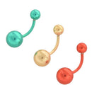 6 Pcs TITANIUM BELLY Button navel rings Banana Bar Body Piercing Jewelry