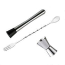 Stainless Steel Cocktail Muddler, Mixing Spoon, Jigger Set, Bar Tool set fo