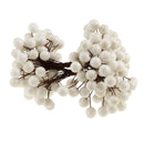 40-berries Artificial Holly Berry Stem 13cm - Christmas Tree Decor White