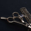 5X(New Fashion Mini comb scissors brooch exquisite brooch crystal jewelry  A5T4)