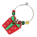 6PCS PVC Merry Christmas Wine Glass Charms Rings Marker Christmas Party Bar