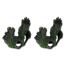 2pcs Turtle Terrapin Vivarium Underwater Trunk Reptile Terrarium Hideaway Hut