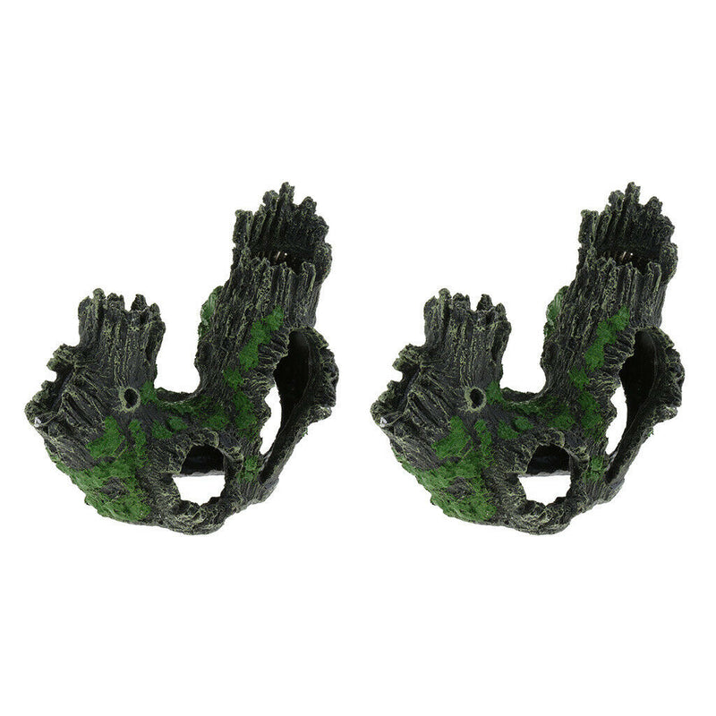 2pcs Turtle Terrapin Vivarium Underwater Trunk Reptile Terrarium Hideaway Hut