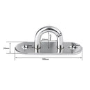 4Pcs 9Mm Stainless Steel Ceiling Hook Oblong Pad Eye Plate,Marine Hardware