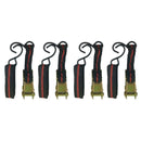 4x Ratchet Tie Down With S Hook Buckle Cargo Strap Hauling Car Truck Trailer