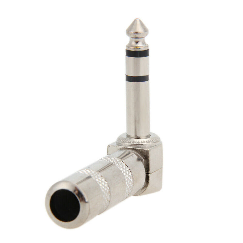 2pcs Right Angle Male Stereo Phone Plug Guitar Cable Audio Connector