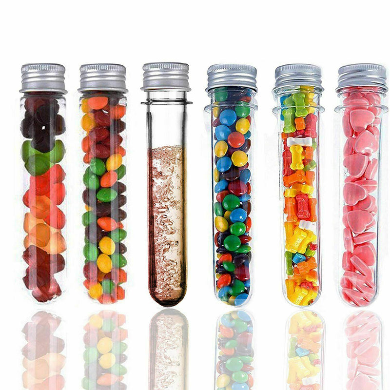 100Ml Plastic Test Tubes (25Pcs) With Cleaning Brush Transparent Storage Tu P5P2
