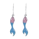 Fashion Sparkle Mermaid Tail Pendant Drop Hook Earrings Women Party Jewelry
