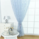 Flower Carving Sheer Window Curtain Rod Pocket Drape Panel 39x98inch Blue
