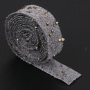1 Yard Crystal Rhinestone Iron on Applique Chain Banding Trim Ribbon Crafts