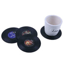 4pcs Retro Vinyl Record Coasters Cup Drinks Holder Mat Tableware Placemat