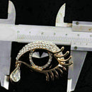 Prom Gem Rhinestone Crystal Angel Eye Tear Drop Brooch Fancy Pin Decor Part F5X5