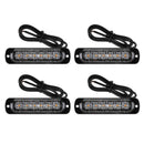 4X Amber 6LED Car Truck Emergency Beacon Warning Hazard Flash Strobe Light Bar A