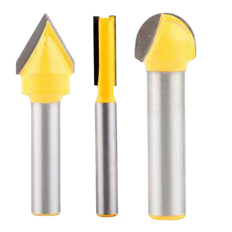 3 Pieces 8mm Shank Woodworking Mill Router Bits Core Box Router Bit