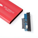 Aluminum 2.5 inch External HDD SSD Box USB SATA3.0 Hard Drive Disk (Red) A