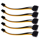 5Piece 15-pin SATA Power to 6pin Adapter Cable Y-splitter Cord for Video Card