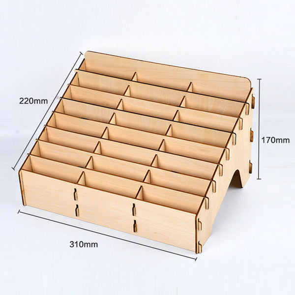 DIY Wooden Paint Rack Ink Storage Organizer 24-grid