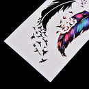 Large Feather Pattern Removable Waterproof Temporary Tattoo Body Art Stickers.AU