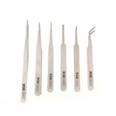 6Pcs Pro Anti-Static Stainless Steel Tweezers Set Maintenance Tools Pro Dzjo