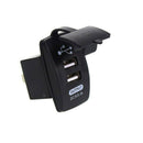 Blue LED Car Motorcycle Dual USB Ports Charger Power Supply 5V 4.2A
