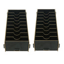2 Pcs Wooden Desktop Business Card Storage Box Case 9 Compartments Black