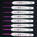 8Pcs TPR Soft Handles Aluminum Hook Crochet Knitting Needles DIY 2.5-6mm Set