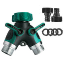 7Pcs Garden 2-Way Distributor Water Flow Y Hose Connector Nipple Gasket New