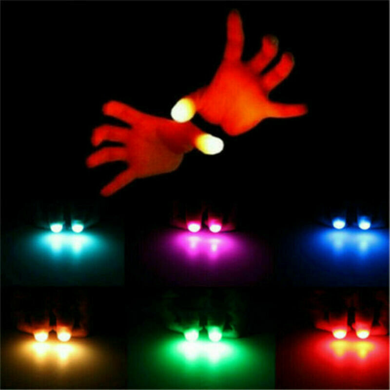 2x LED Light up Finger Thumbs Light Fashion Magic Prop Party Bar Show Lamp