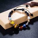 1Pc Women jewelry Glass Bead Nine Planets Solar System Universe Bracelet Bangle