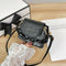 Women Mini Totes PU Solid Shoulder Money Bag Messenger Handbags (Black)