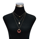Women Multilayer Leaf Clavicle Short Necklace Pendant Sweater Chain Jewelry