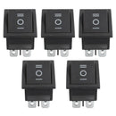 5 Pcs 6 Pin DPDT Black Button On/Off/On Rocker Switch AC 250V/15A 125V/20A A6Y1