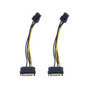 2x 15pin SATA to 6pin PCIe Express Graphics Adapter Cable for Video Card