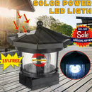 LED Solar Lighthouse Statue Rotating Light Garden Yard Outdoor 2020 Decor U6X7